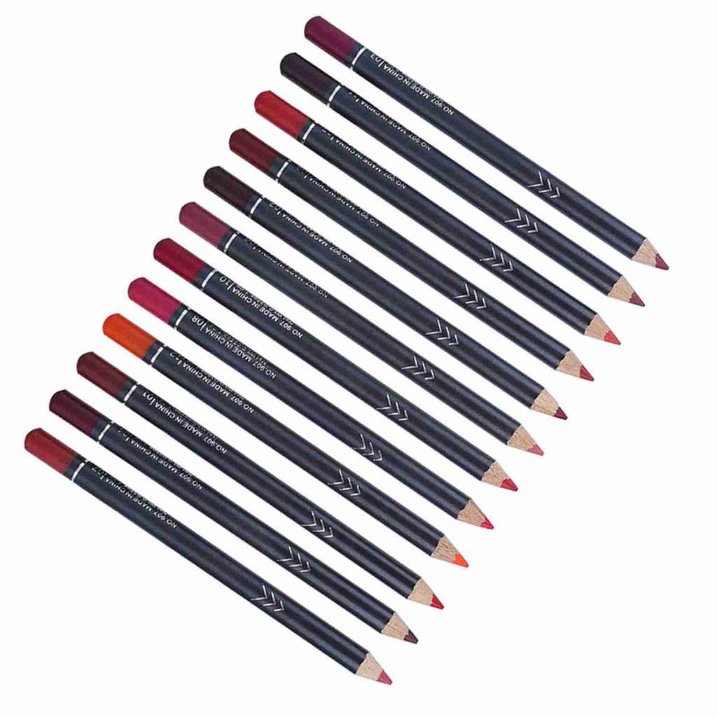 12 Colors Set Mattee Waterproof Lip Liner Pencil Lipstick Pen Long Lasting Comestic Tool