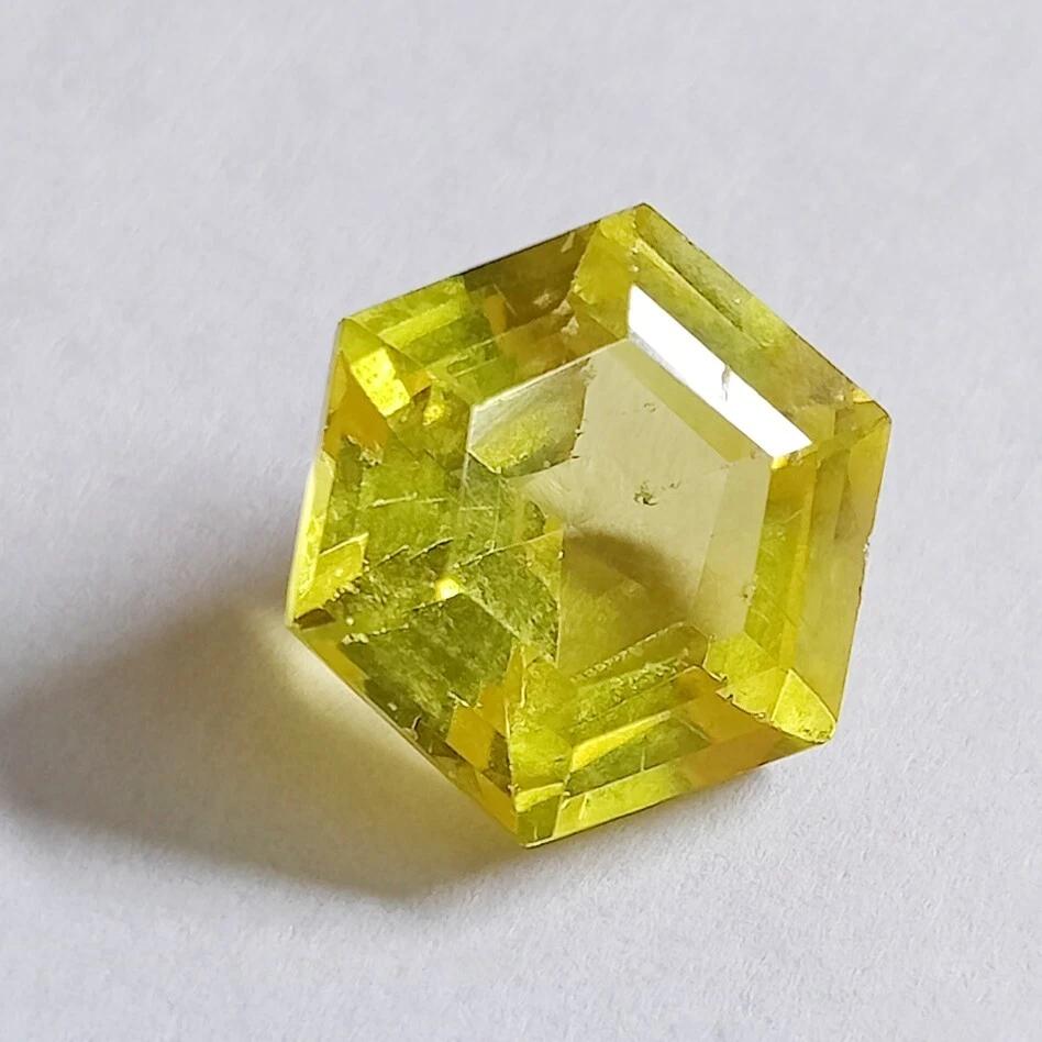 Natural Yellow Sapphire Fancy Hexagon Cut 12 Ct Fabulous Certified Gemstone