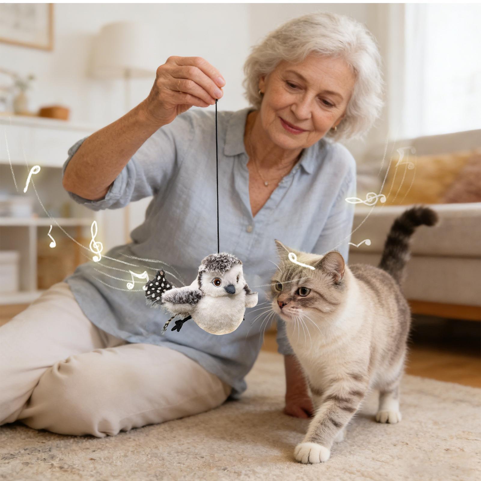 

Interactive Chirping Bird Cat Toy Snowy Owl Shaped Rechargeable Interactive Touch Activated Kitten Toy For Kittens Pet Home China Mainland