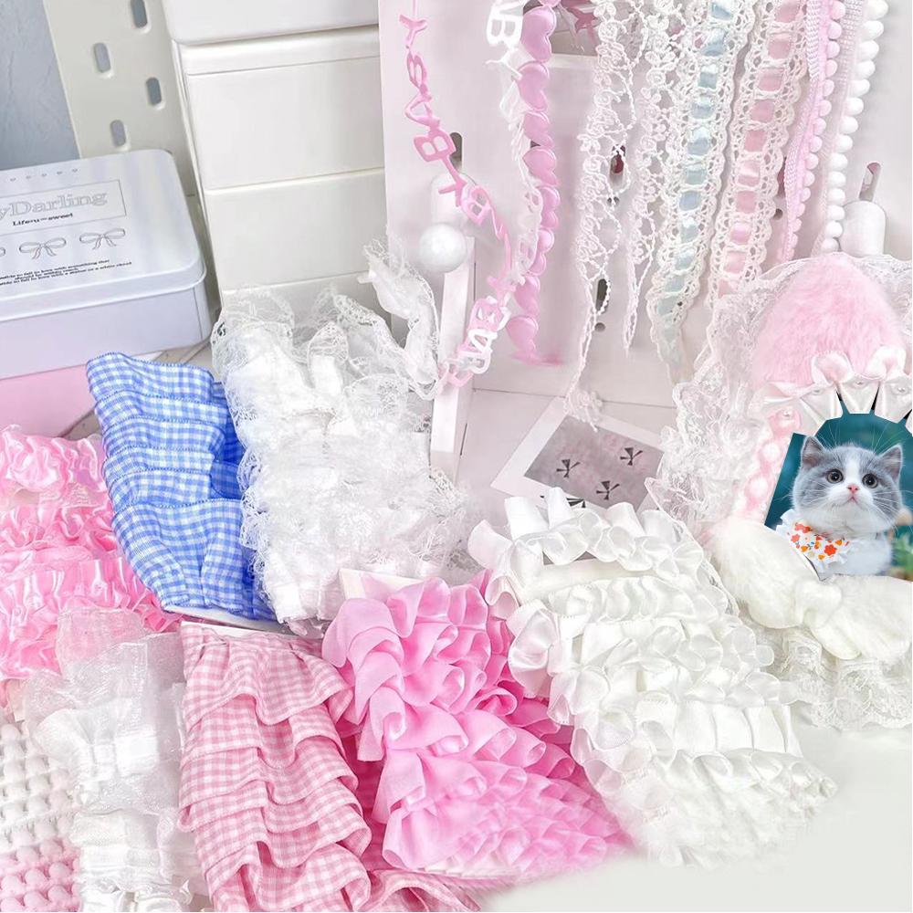 10PCS Lace Strips DIY Home Lace Decor Handmade Material Card Cover Dceor Cute Sweet Plaid Lace Strips DIY Sewing Accessories ???