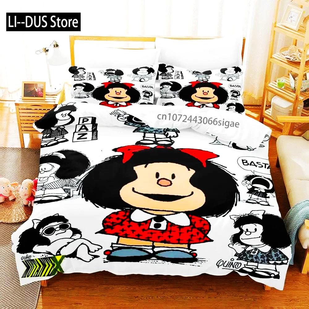 Mafalda Boys Bedroom Bedding Single Twin Full Queen King Size Aldult Duvetcover 3D Anime Bed Sheet Set 2024 Quilt Cover Pillowca