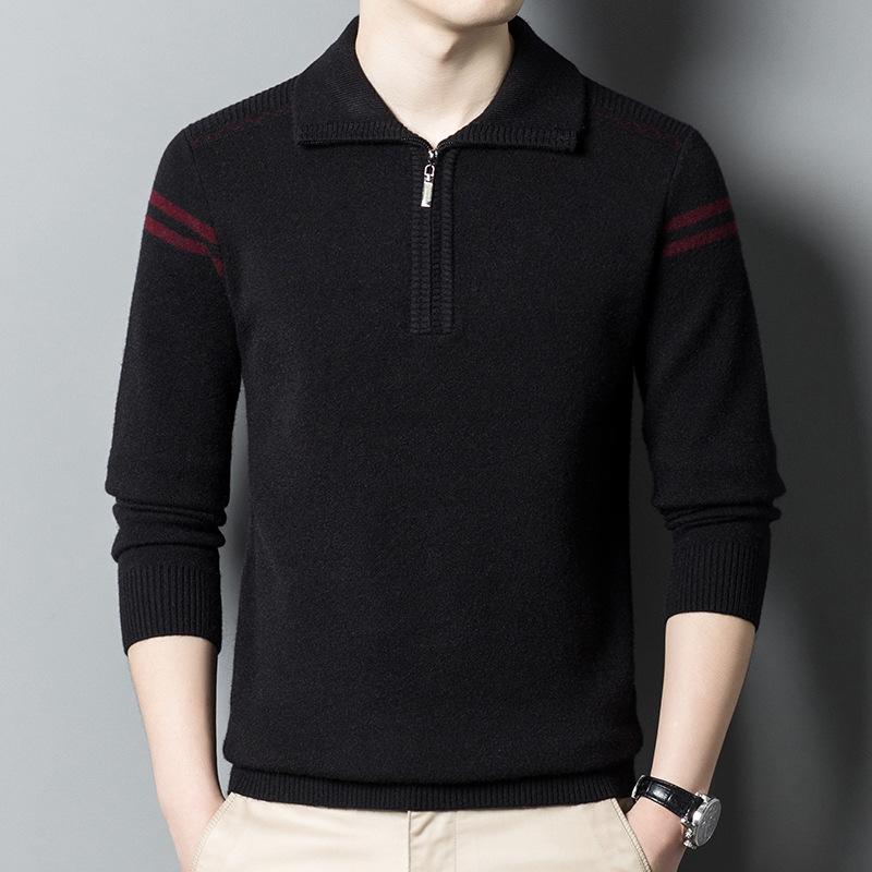 Sweater Men's Thick Undercoat Autumn and Winter New Young Men's Sweater Korean Zipper Sweater