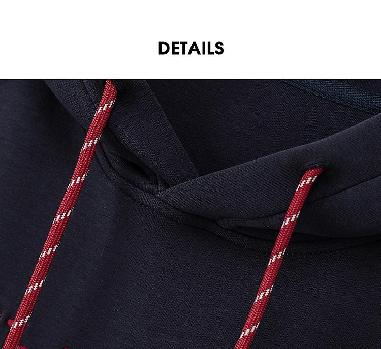 Anno letter embroidered hoodie women's winter hooded drawstring loose pullover top