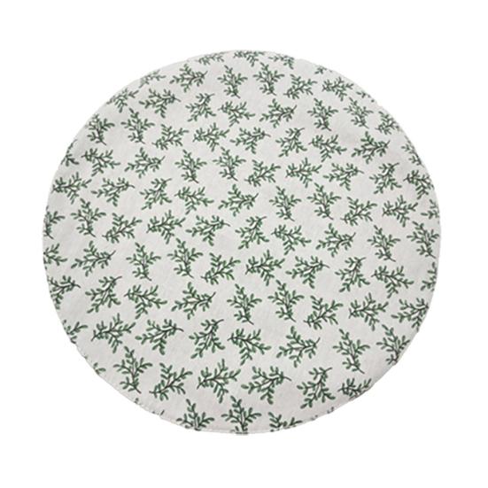 

Retro Floral Placemat Cotton Linen Round Rectangular Placemat Heat Insulation Table Mat for Home Farmhouse Dining Table Protection Decoration 38cm зелёный