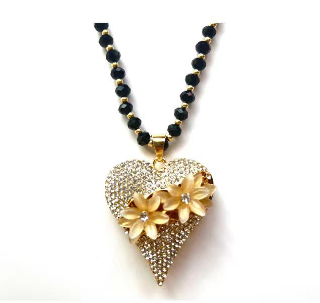 Maple Leaf Crystal Sweater Necklace: Autumn/Winter Fashion Long Pendant Charm Accessory