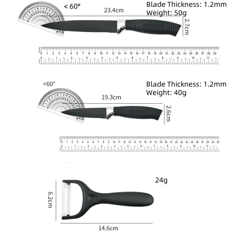 7Pcs/set Stainless Steel Pizza Knife Boning Knife Kitchen Chef Knives Meat Cleaver Fruit Peeler Kitchen Tool