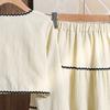 Girls' Clothing Autumn New Bow Long Sleeve Top Lace Trim Skirt