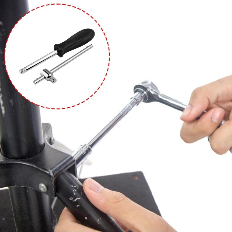 1/4" Drive Carbon Steel Sliding Handle Adapter 2 Pack Socket Wrench Extension For Tight Space Car Repair