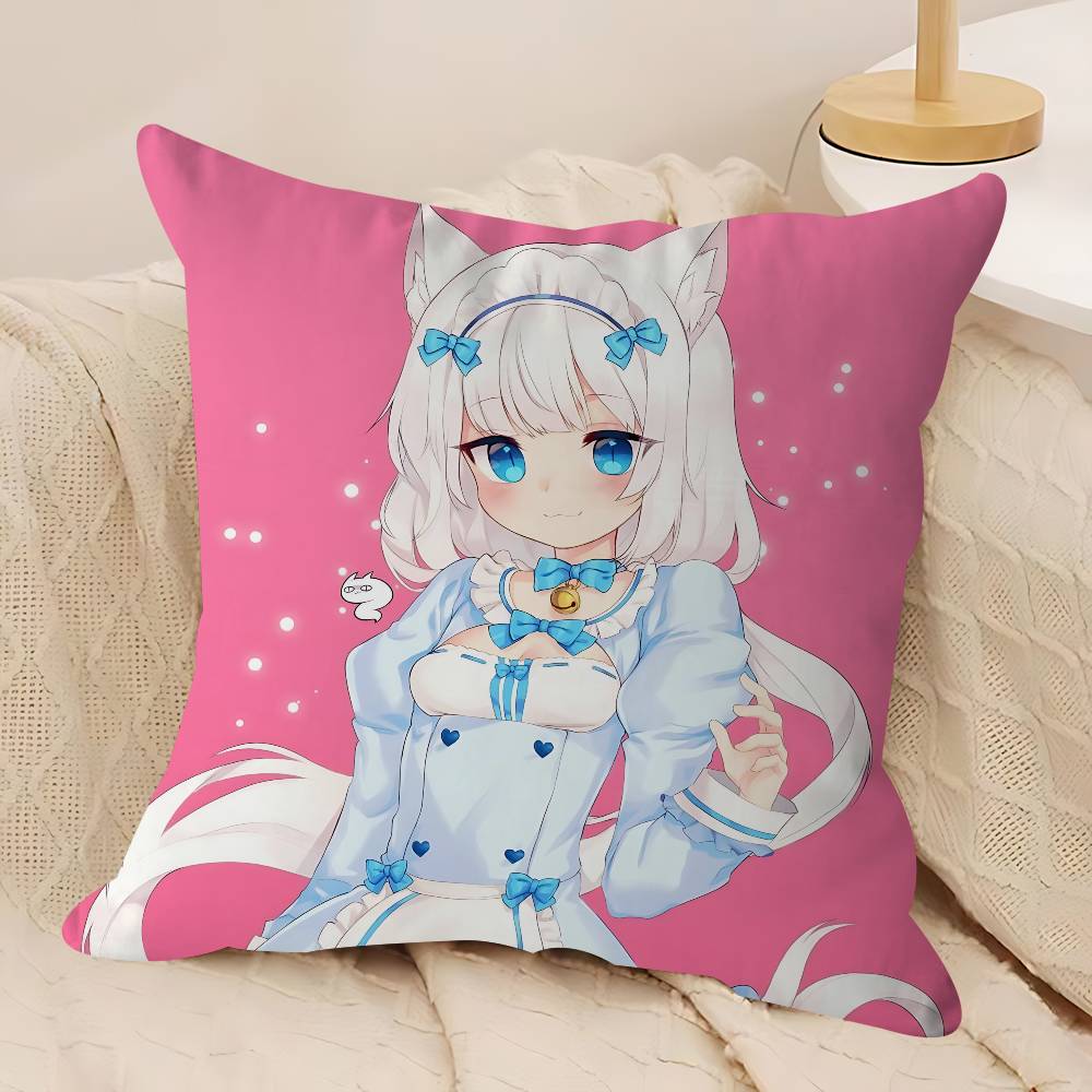 

GAME-N-Nekopara-V-Vanilla Pillow Cover Sofa Cushion Cover Home Room Decoration Children Gift 12x12Inch
