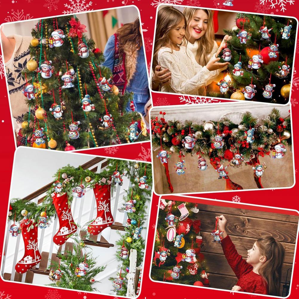 Festive Home Decor Holiday Decoration Pendant Festive Christmas Snowman Ornaments for Tree Home Decor Cartoon Snowman Hanging