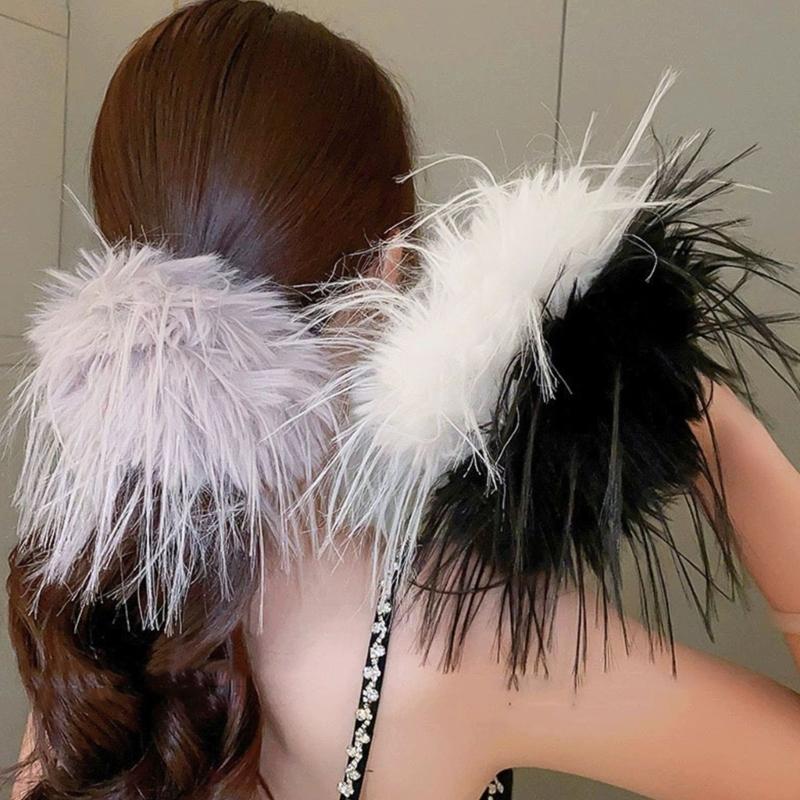 Feather Hair Ties With Flexible Cores Oversized Feather Hair Accessory Feather Cuffs Ideal For Busy Professionals