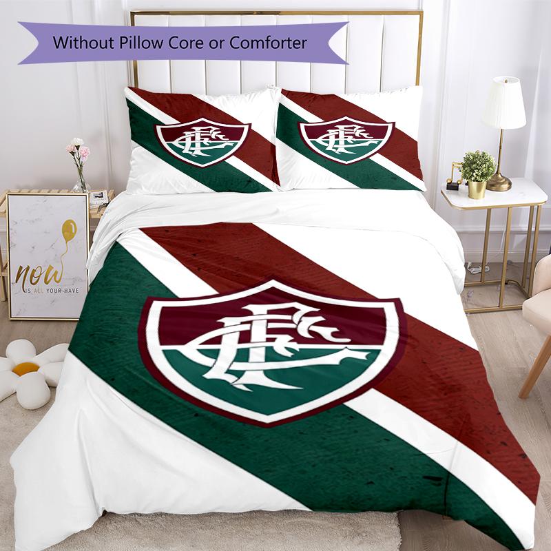 3pcs Fluminense FC Bedding Set Duvet Cover Closure Includes 1 Duvet Cover & 2 Pillowcases, Soft and Comfortable for All Seasons.