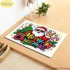 Rock-Style Christmas Doormat, Graffiti-Style Santa Claus Design, Non-Slip and Washable Entryway Rug, Home Decor