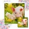 New Arrival 5D DIY Full Circle Diamond Painting "Piggy In the Flowers" Embroidery Cross Stitch Home Decor Gift