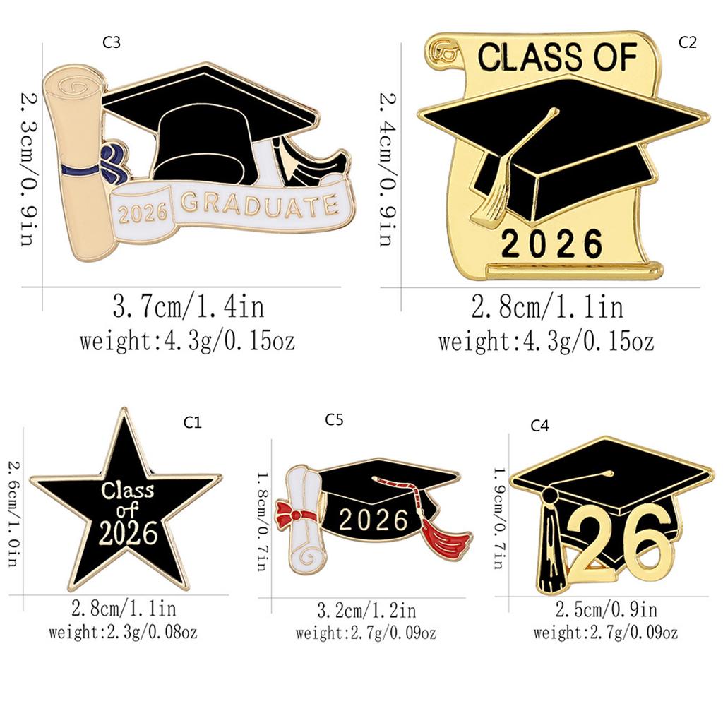 2026 Graduation Commemorative Alloy Doctoral Cap Pin Elegant 25mm Accessory For Graduates Sturdy And Stylish