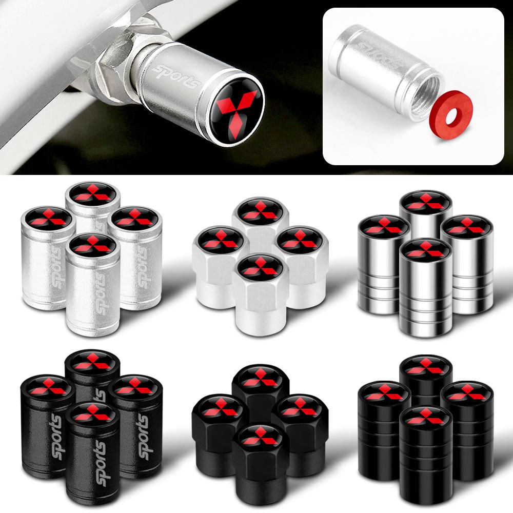 uldf10 Car Wheel Tire Valve Caps Tyre Rim Stem Covers Dustproof For Mitsubishi Lancer 10 9 EX Outlander 3 ASX L200 Competition Ralliart