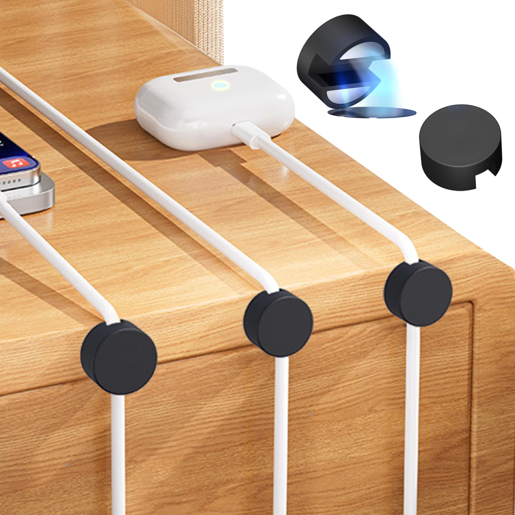 

Kanemc Cable Holder, Set of 5, Magnetic Clips, Cable Clips, Magnetic Holder, Cable Management, Wiring Organization, Storage, Cable Organizer for USB