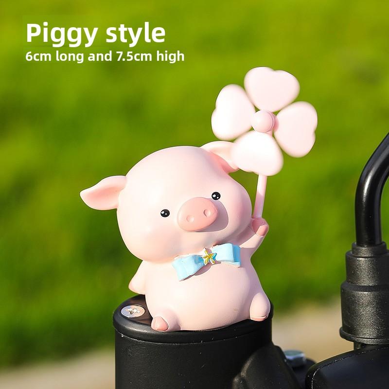 Car-mounted Cute Windmill Amusement Park Electric Vehicle Figurine Creative Resin Doll Rotating Windmill Decorative Item Figurine