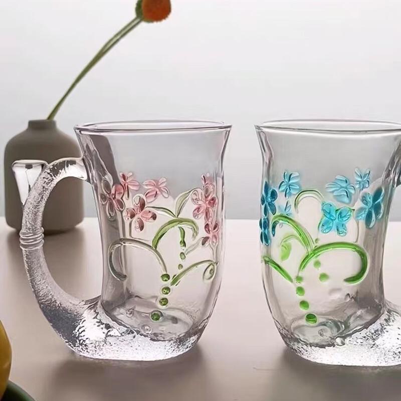 Japanese Embossed Mermaid Glass Mug