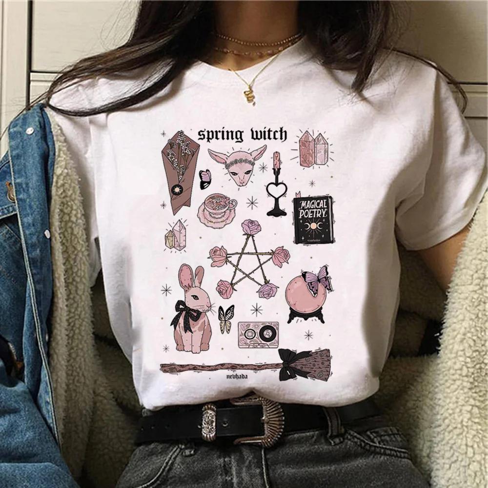 Witch Triple Moon Gothic Sun top women harajuku t-shirts girl graphic harajuku 2000s clothing women's gothic style sleeve shirt
