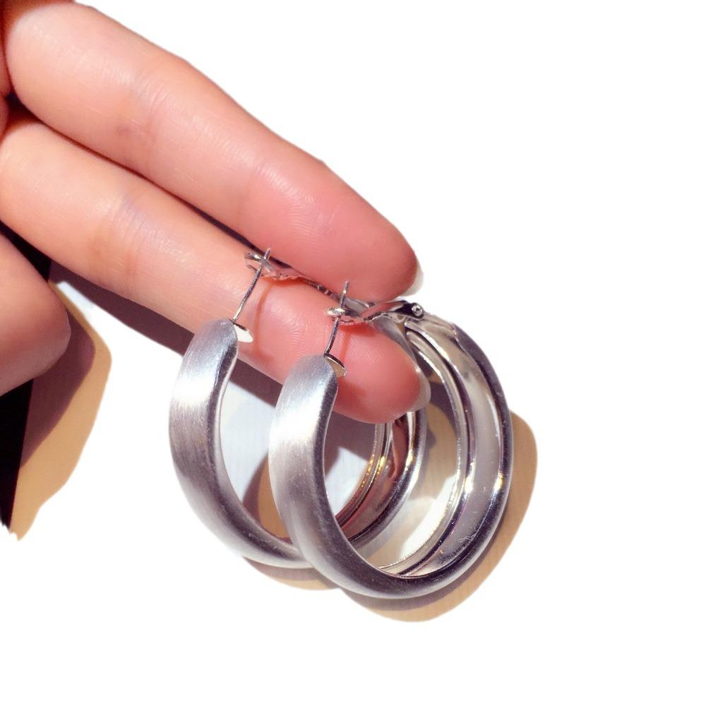 Σκουλαρίκια Δήλωσης Μεγάλου Κύκλου από Ασήμι Στερλίνα S925 για Γυναίκες