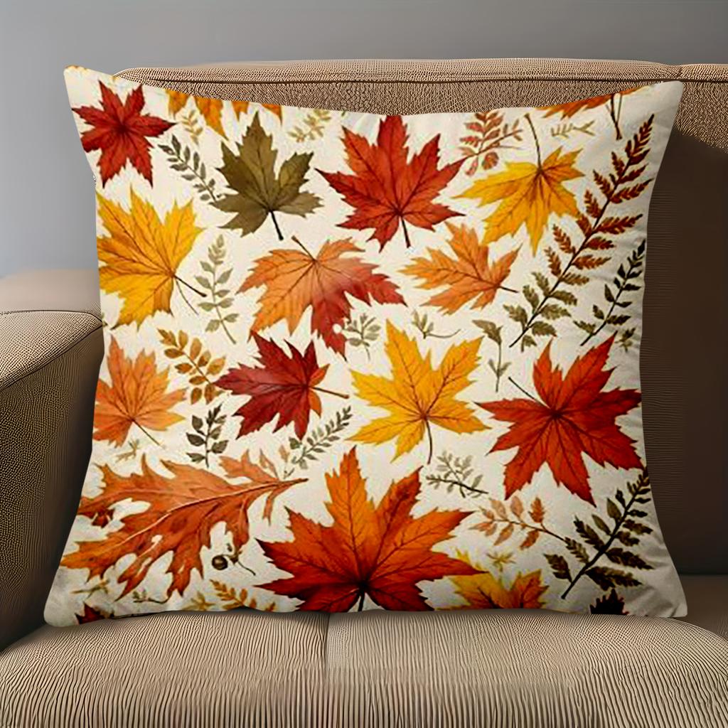 1 Pieces Autumn Leaf Patterned Decorative Throw Pillow Cushions Polyester Pillowcase,sofa  Cushion Cov Headboard Pillow