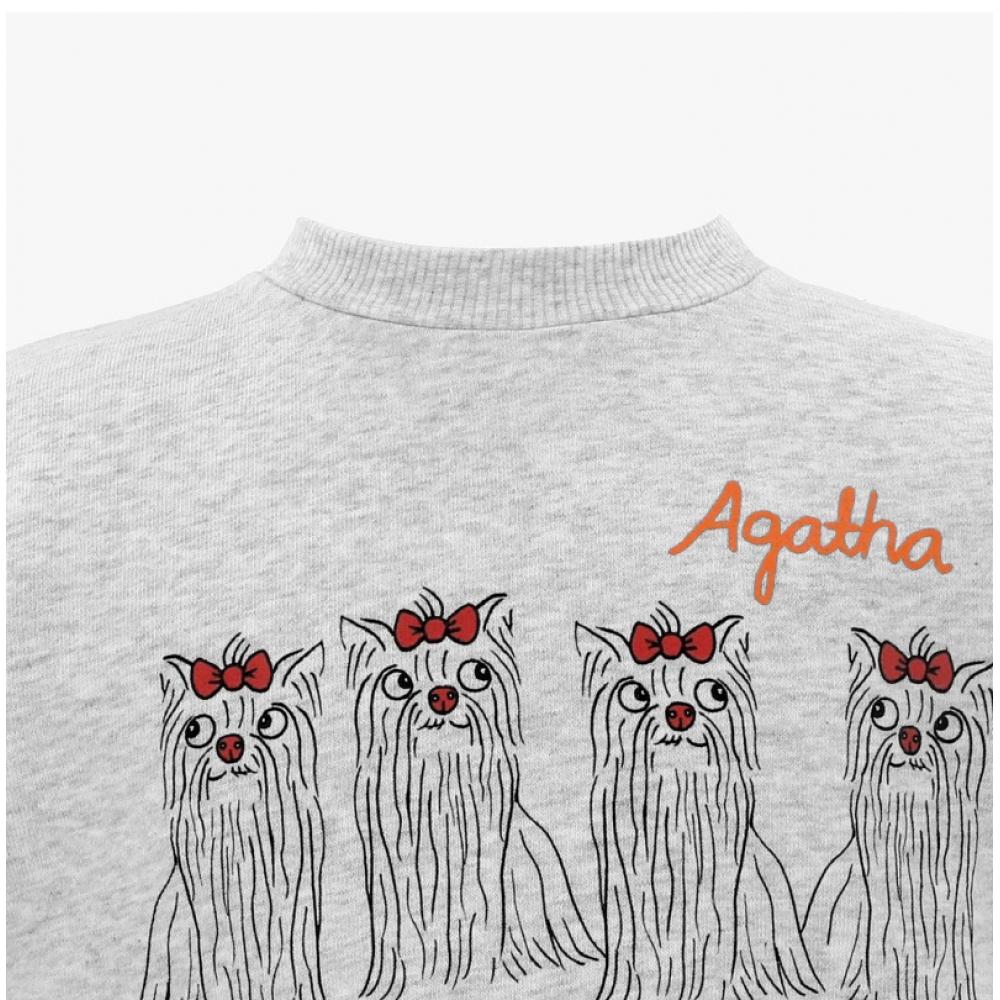 Mini Rodini 2472011494  Agatha DogS Sp SweatShirt  Agatha Dog Print Children S SweatShirt