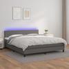 VidaXL Slat Bed Base with Mattress and LEDs, Upholstered Bed, Double Bed, Adult Bed for Interior Bedroom, 3134115