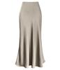 Elegant High-Waist Silky Acetate Fishtail Skirt for Spring and Summer