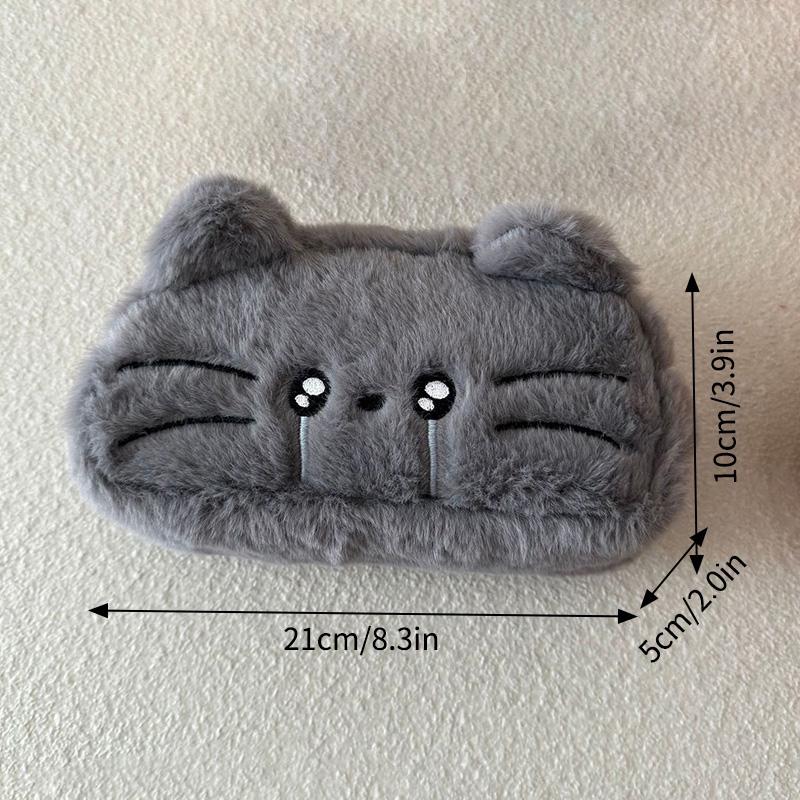 Cute Plush Animal Pencil Case Stationery Pen Bag Portable Makeup Bag Student Sundry Organizer Pouch Back To School Gifts