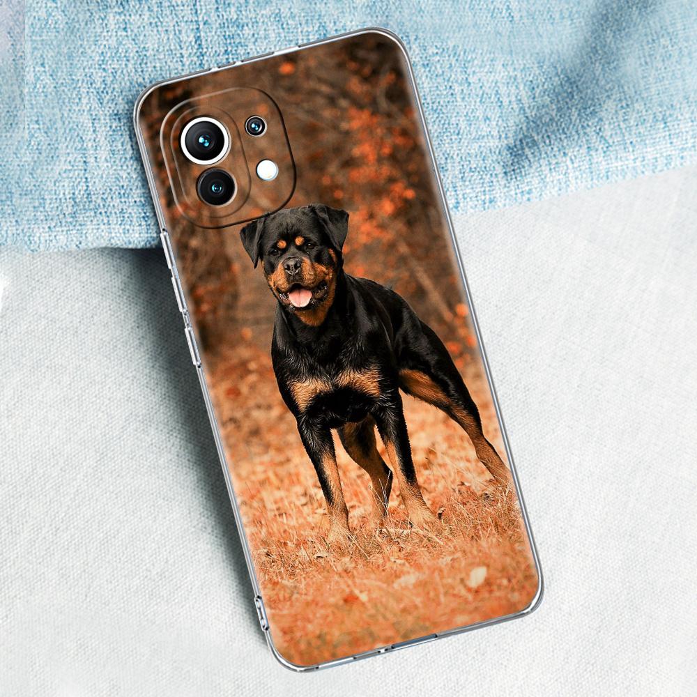 Phone Case For Xiaomi Mi 15 14 13 12 11 Lite 15T 13T 12T Pro Poco X7 X6 X5 Pro 5G X3 NFC F7 F6 F5 Clear Cover Rottweiler Dog