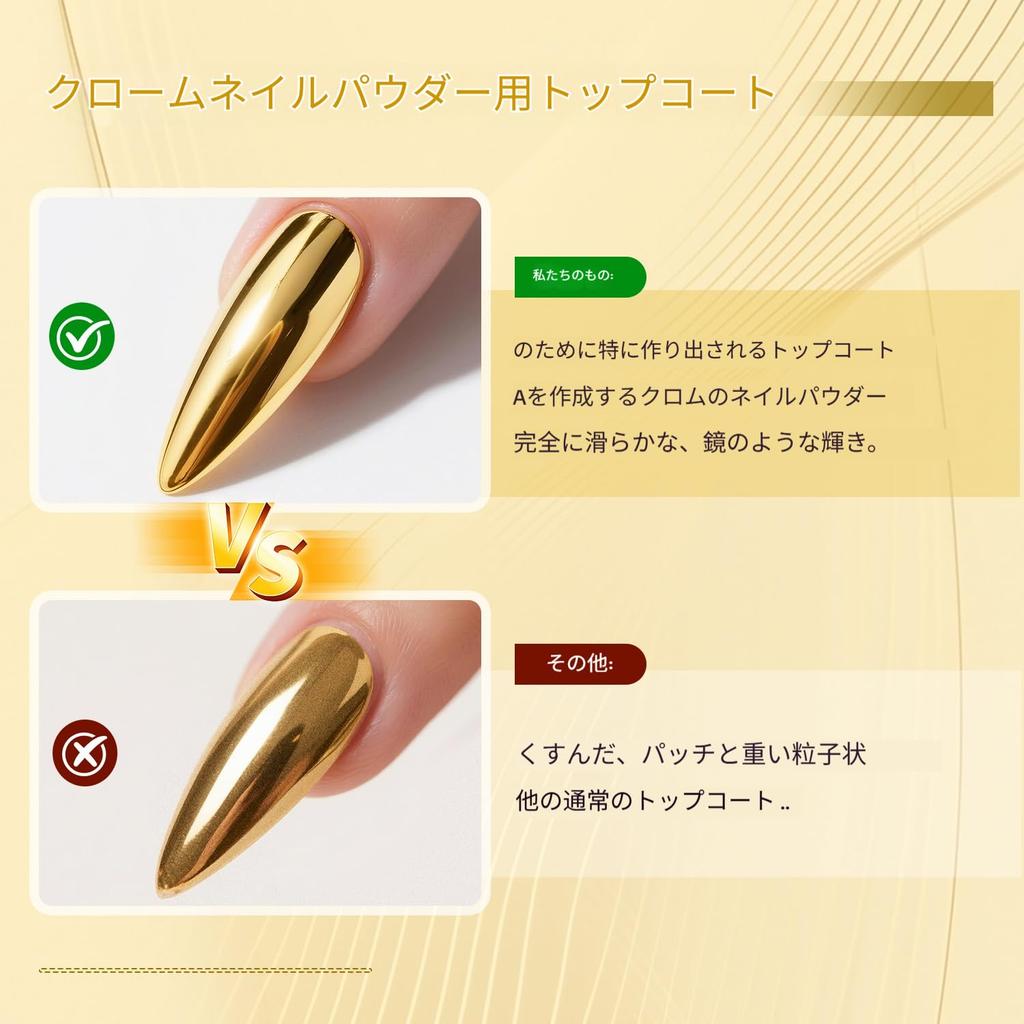 JODSONE Mirror Powder, Non-Wipe, Quick-Drying Top Gel, Enhances Nail Gloss, Premium Gloss, UVLED Compatible, Large Capacity 16.5ml