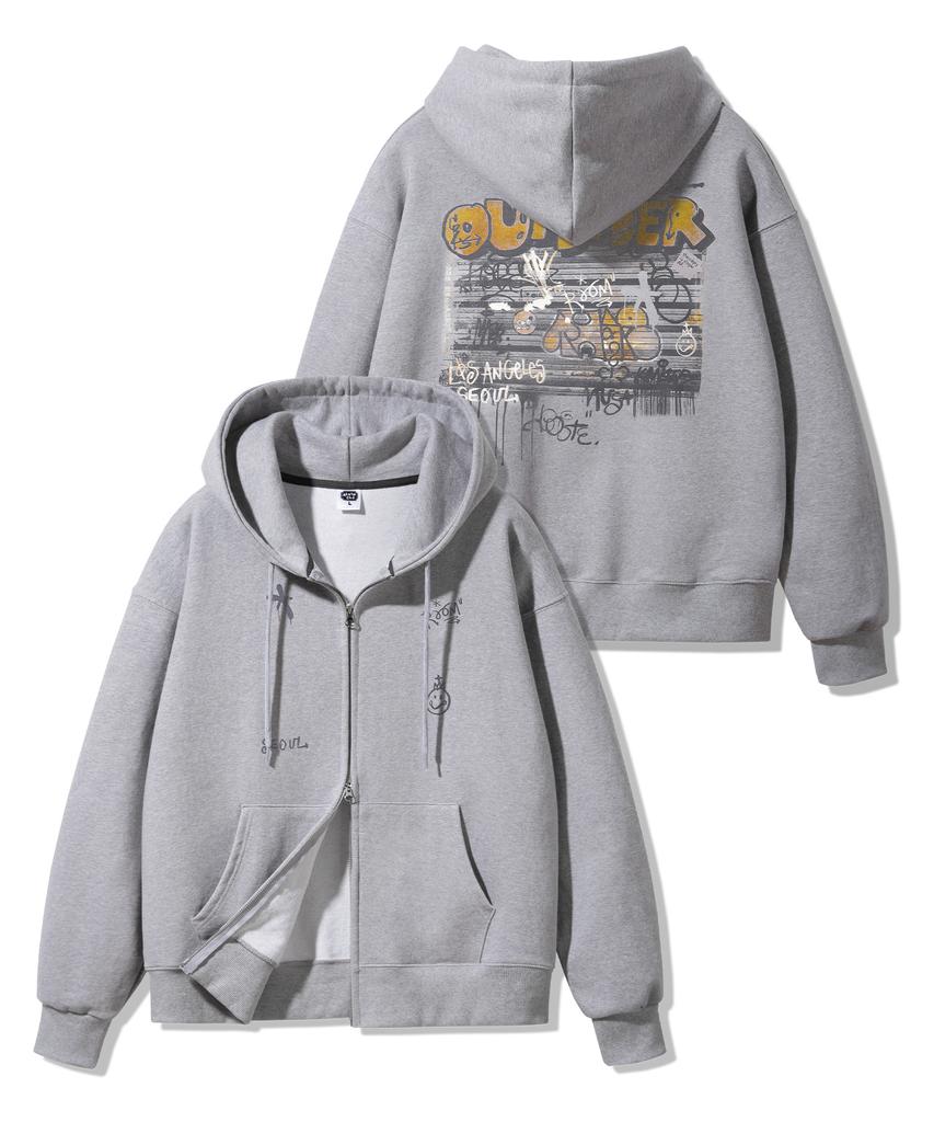 Alvinclo Outsider Two-Way Zip-Up Hoodie Azh297 (2 Colors)