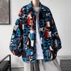 Spring and Autumn Tide Brand Corduroy Jacket Male Ruffian Handsome Retro Printing Long-sleeved Shirt Loose Casual Tooling Jacket