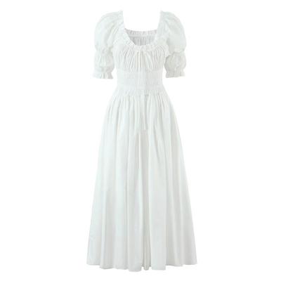 2025 European Autumn Women's Puff Sleeve Stretch Dress