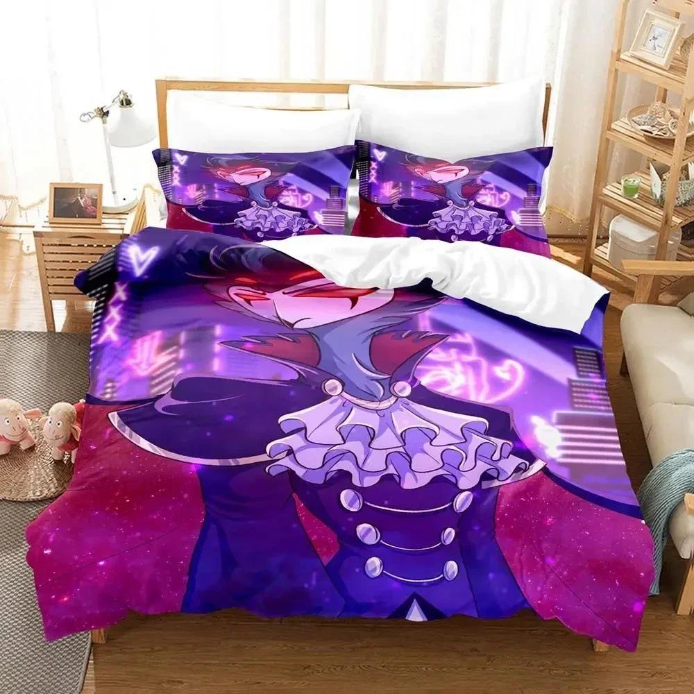 Anime Hazbin Stolas Hotel Bedding Set Duvet Cover Bed Set Quilt Cover Pillowcase Comforter King Queen Size Boys Adult Bedding