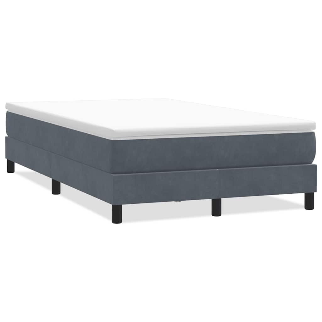 Box Spring Bed without Mattress Dark Gray 120 x 210 cm Velvet