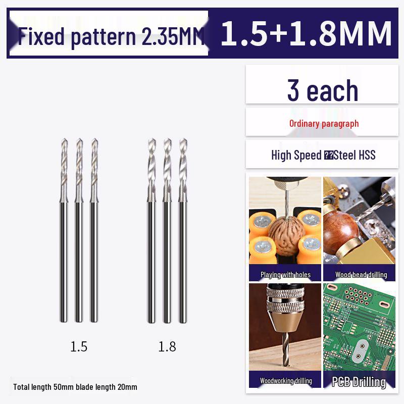 2.35mm Shank High-Speed Steel Micro Twist Drill for Woodworking and Amber Drilling