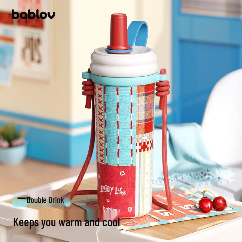 Women s Portable Insulated Straw Water Bottle 700ML