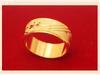 Elegant 24K Gold Electroplated Couple Rings with Matte Carved Pattern for Men and Women