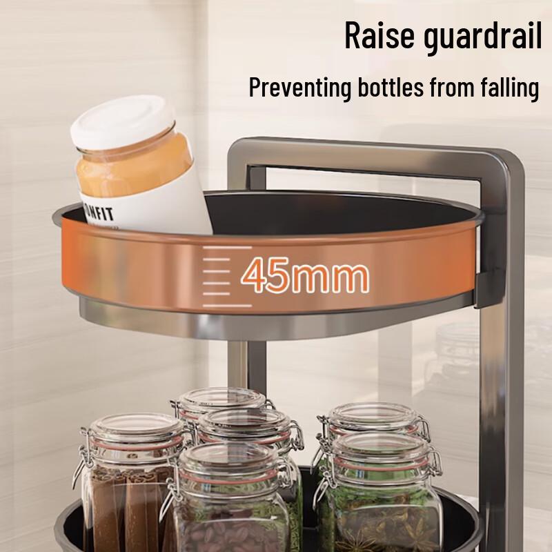 360° Rotating Kitchen Corner Spice Rack