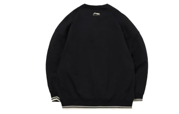 Li Ning Sweatshirts Men's New Standard Black Crew Neck Moderate Regular AWDQ631-6