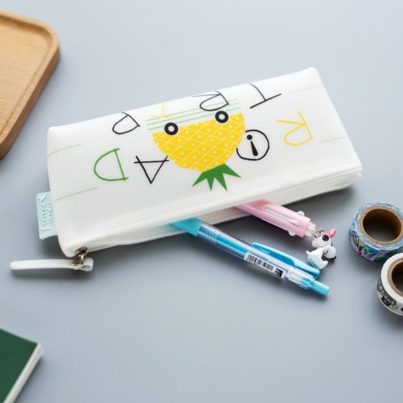PVC jelly glue cute pencil bag Simple small large capacity stationery bag student school supplies storage bag pen case gifts