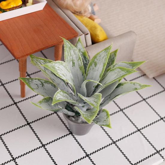 Miniature Potted Plant, Tiny Artificial Green Plant, Realistic Miniature Plant Model for 1:6 or 1:12 Scale Doll Mansion Miniature Room Decor