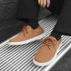 New Beige Men Shoes Genuine Leather Big Size High Quality Fashion Men's Casual Shoes European Style Mens Shoes Flats Oxfords