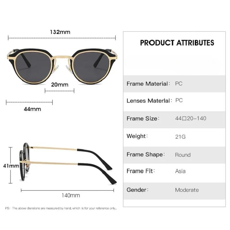 New Fashion Classic Round Women Sunglasses Personalized Metal Leg Design Retro Men's Outdoor Driving Glasses  Hombre
