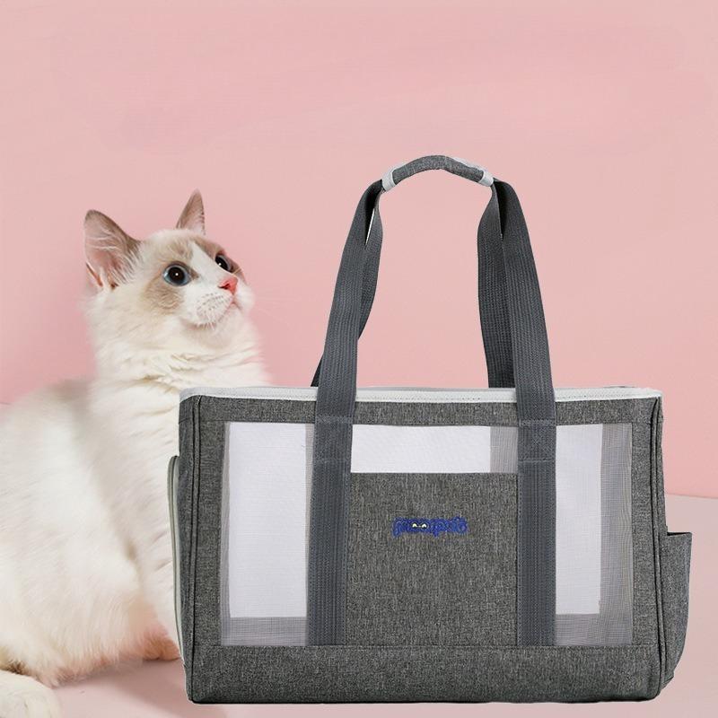

Dog Bag Cat Backpack Pet Bag Transparent Summer Breathable Tote Bag Shoulder Canvas Go Out Portable Cat Cage