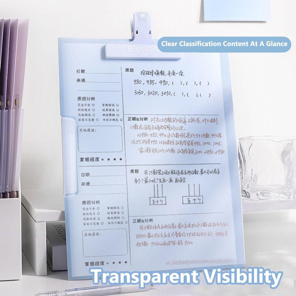 5PCS/Set Rotating Side Opening A4 File Folder Gradient Color File Organizer  School Office