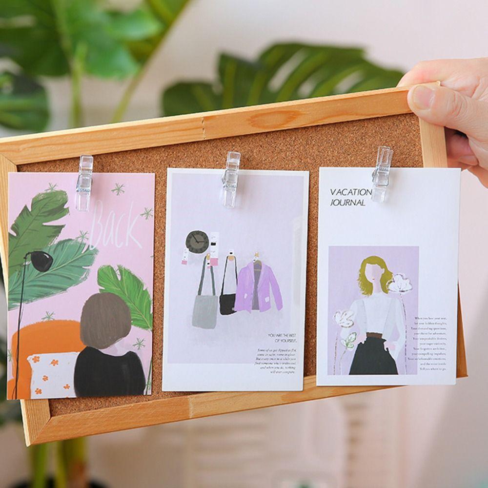 20Pcs/Box Creative Transparent Clip Push Pins Mini Pushpins with Clips Thumb Tacks Photo Wall Decor