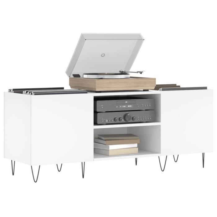 VidaXL Record Cabinet White 121x38x48 Cm Engineered Wood 831676